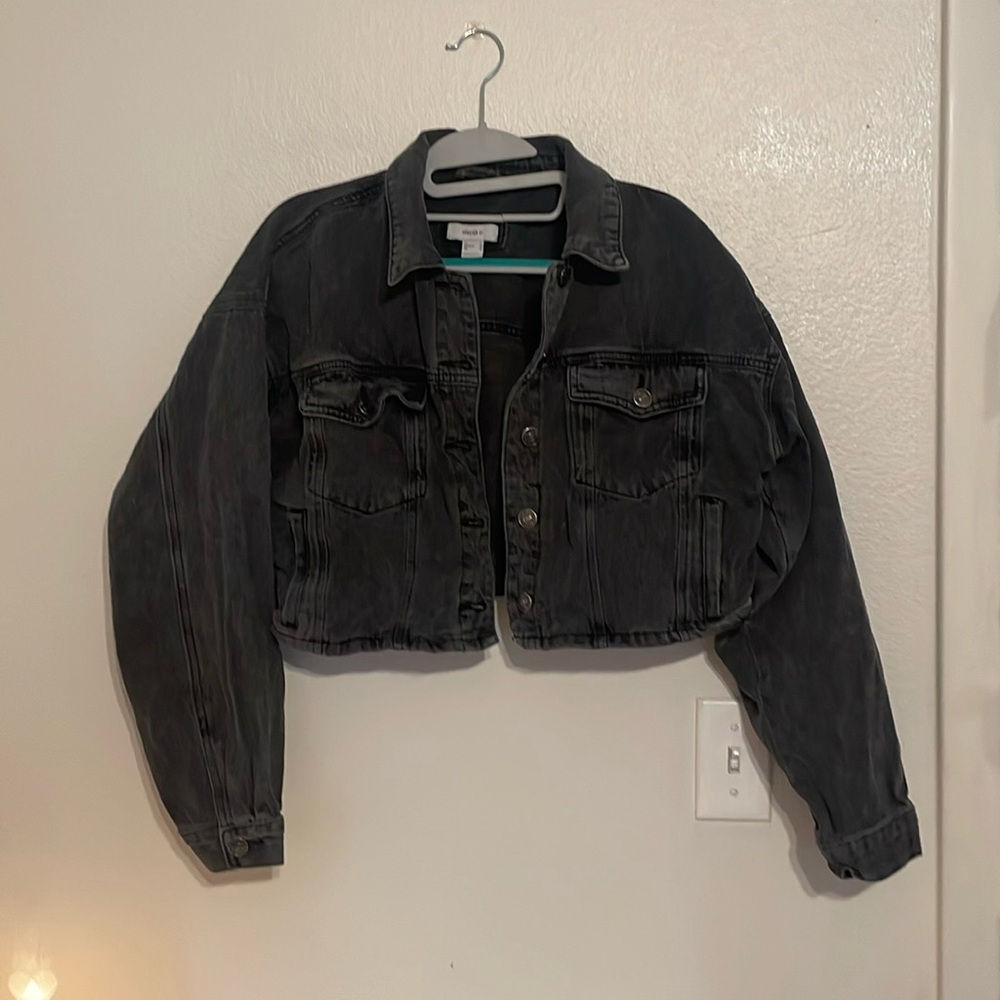 Crop Black Denim Jacket